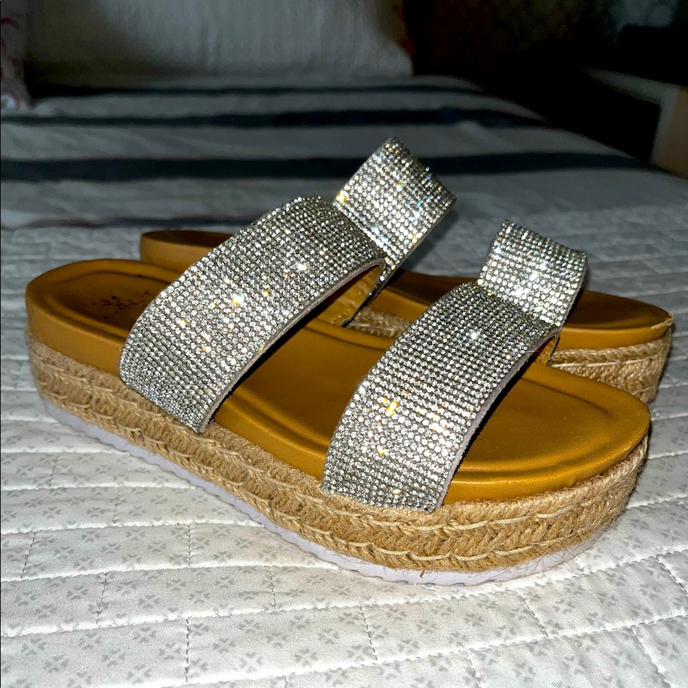 Sparkle Espadrille Slides